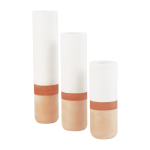 3 vases en roche saline terracotta 2, 4 cm labo - studio rosaroom