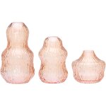 3 vases en verre transparent orange fuyu - h�bsch