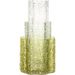 3 vases en verre transparents et verts triple - h�bsch