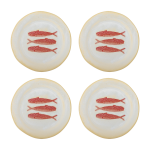 4 assiettes en gr�s rouge 27x2cm hadden - bloomingville