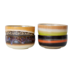 4 bols � dessert en gr�s humus 12, 5 x 12, 5 x 6 cm vaisselle 70's - hkliving