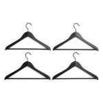 4 cintres fin avec barre en bois de h�tre noir 44x4x27, 5cm smooth - hay