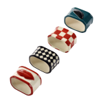 4 ronds de serviette en gr�s 4, 8x3x3, 2 cm - serax
