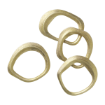 4 ronds de serviette en laiton dor� 7 x 1 x 6, 5 cm flow - ferm living