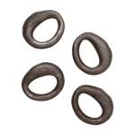 4 ronds de serviettes en porcelaine bronze rustic 6, 5x7, 2x2, 1cm orrith - ferm living