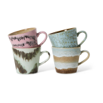 4 tasses � cappuccino en c�ramique 12x9, 5x8, 5cm vaisselle 70's - hkliving