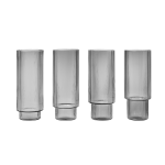 4 verres � eau long drink ripple gris fum� - ferm living
