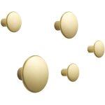 5 pat�res rondes en aluminium dor� the dots - muuto