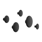 5 pat�res rondes en bois noir the dots - muuto