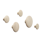 5 pat�res rondes en ch�ne naturel the dots - muuto