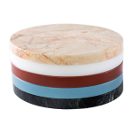 5 planches rondes en marbre et poly�thyl�ne 21x2cm ensemble 3 - valerie objects