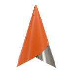 Abat - jour en aluminium argent� et orange cornet - umage