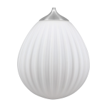 Abat - jour blanc en verre opale et accroche en acier around the world - umage