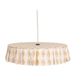 Abat - jour en lin pour suspension arlequin moutarde et lilas 50cm vibes - nobodinoz