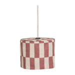 Abat - jour en lin pour suspension � carreaux maroon 20cm vibes - nobodinoz