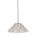 Abat - jour pliss� pour suspension en voile de coton � carreaux bleu 50 cm ava - nobodinoz