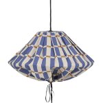 Abat - jour pour suspension en lin fran�ais � carreaux bleu et jaune moutarde 50 cm yumi - nobodinoz