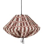 Abat - jour pour suspension en lin fran�ais � carreaux marron et rouge 50 cm yumi - nobodinoz