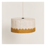 Abat - jour pour suspension en lin fran�ais jaune moutarde 40 cm vibes - nobodinoz