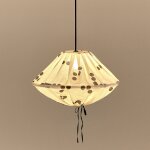Abat - jour pour suspension en lin fran�ais � pois noirs 50 cm yumi - nobodinoz