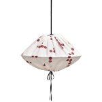 Abat - jour pour suspension en lin fran�ais � pois rouges 50 cm yumi - nobodinoz