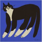 Affiche 50x50cm cat in blue - the poster club