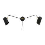 Applique � 2 bras avec prise noire eris - nordal