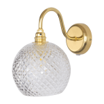 Applique en cristal quadrill� transparent et dor� 15, 5 cm rowan - ebb & flow