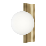 Applique murale avec armature en m�tal dor� et globe en verre blanc avant - garde - maytoni