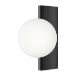 Applique murale avec armature en m�tal noir et globe en verre blanc avant - garde - maytoni