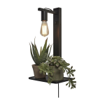 Applique murale avec �tag�re en bambou noir 30x18x52cm flores - good & mojo