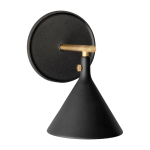 Applique murale en fonte d'aluminium noir et d�tail en laiton bross� 19cm cast sconce - audo