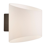 Applique murale ovale de salle de bain en m�tal anthracite et verre opale 16x18x18cm evoke - herstal