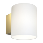 Applique murale de salle de bain en m�tal laiton et verre opale 12x10cm evoke - herstal