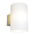 Applique murale de salle de bain en m�tal laiton et verre opale 16x18x12cm evoke - herstal