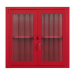 Armoire murale en acier rouge coquelicot et verre cannel� 60x18x57cm the kit - mustard made