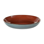 Assiette creuse en gr�s bleu fum� et rouille 24 cm - serax