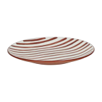 Assiette � dessert en porcelaine blanche et rouge 20cm - pomax