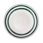 Assiette plate en porcelaine blanche et vert 27cm - pomax