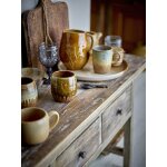 Assiette de service dahlia gr�s marron - bloomingville