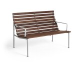 Banc de salon avec accoudoirs en fr�ne huil� et aluminium 114x70x80cm traverse - hay