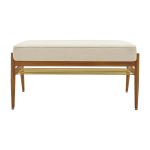 Banquette en tissu boucl� cr�me et bois de fr�ne fonc� 90 fox 90 - 366 concept