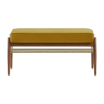 Banquette en velours brillant moutarde et bois de fr�ne fonc� 90 fox 90 - 366 concept