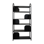Biblioth�que en acier noir 93 x 34 x 200 cm chlo� - resistub