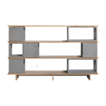 Biblioth�que en b�ton et placage ch�ne dice configuration 24 - lyon b�ton