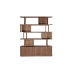 Biblioth�que en bois de noyer 35x160x195cm barbier - zuiver