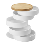 Bo�te � bijoux en 5 parties en bois et r�sine blanche tosca - yamazaki