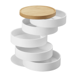 Bo�te � bijoux en 5 parties en bois et r�sine blanche tosca - yamazaki