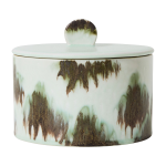 Bo�te � biscuits en gr�s vert 17 x 17 x 14 cm vaisselle 70's - hkliving