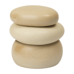 Boite en forme de galet en gr�s �maill� sable 14cm - ferm living